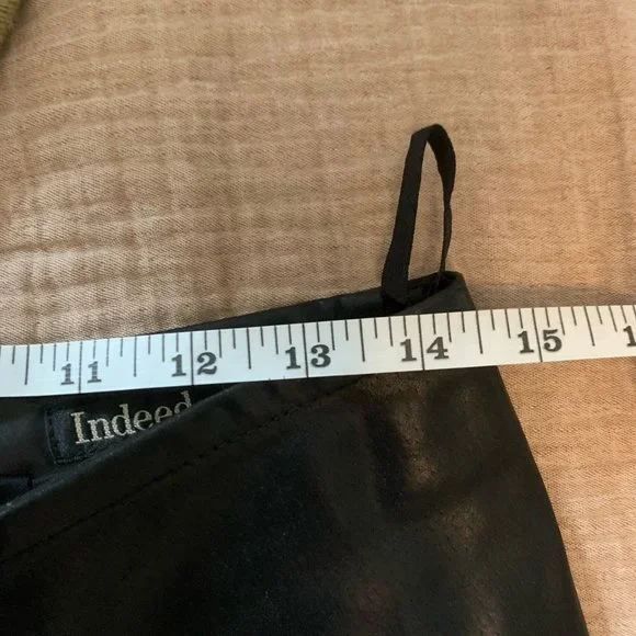 Vintage Indeed Black Leather Fully Lined Pants Size 4 - Picture 10 of 12